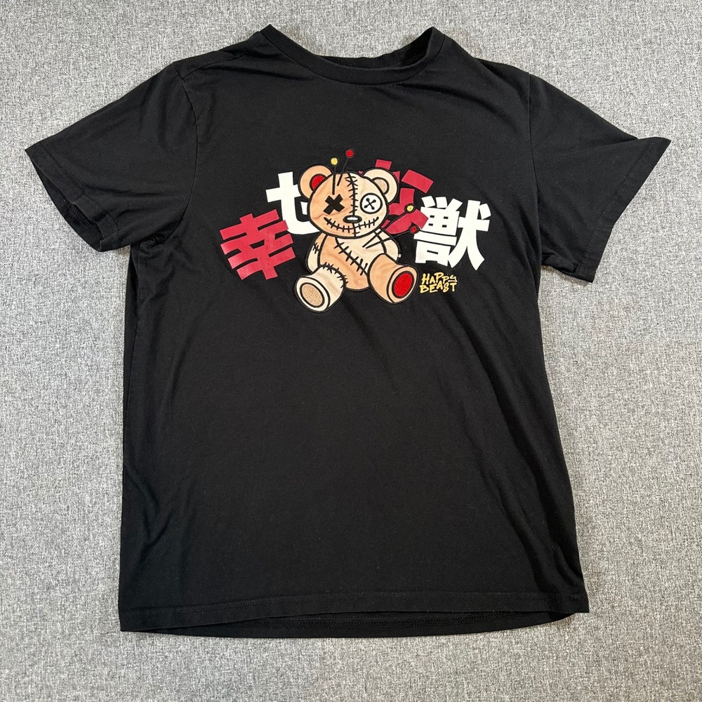 Urban Heritage Mens Happy Beast Voodoo Teddy Bear Graphic T-Shirt Black Size M